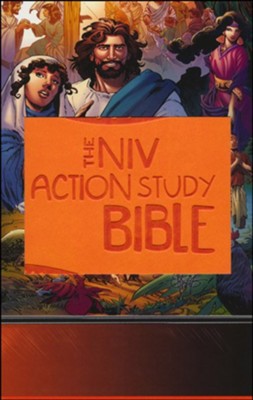The NIV Action Study Bible- Orange leathersoft
