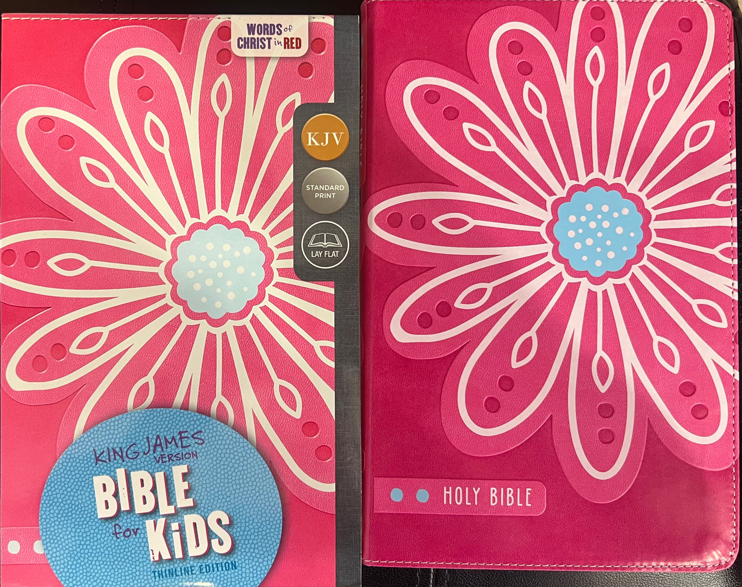 Bible for Kids (thinline Edition) - King James Version -Leathersoft Hot pink